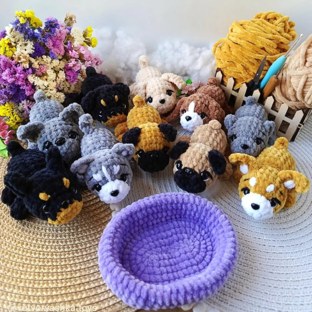 10 Amigurumi Mini-Welpen – Häkelanleitung