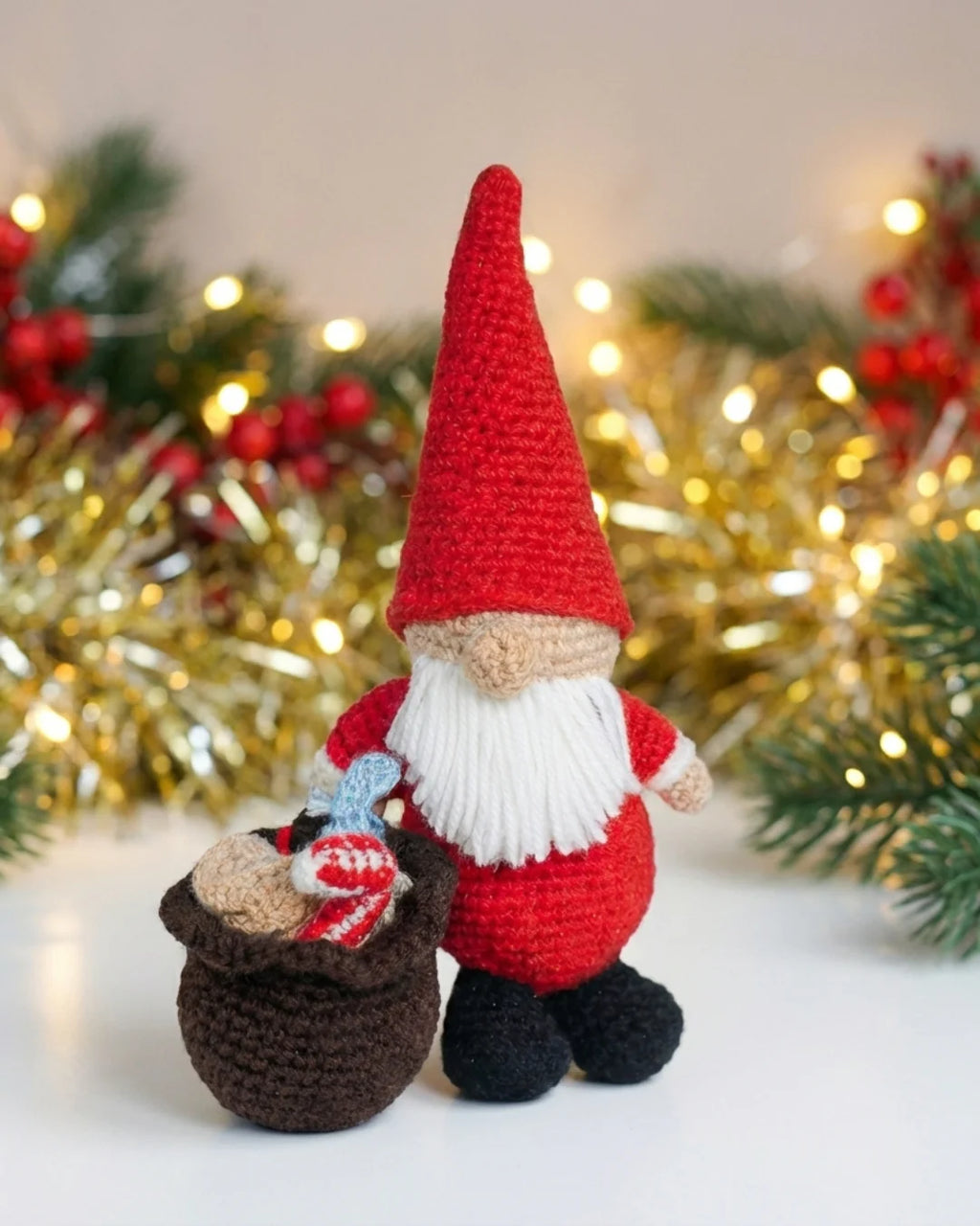 Weihnachtsmann-Gnome – Häkelanleitung