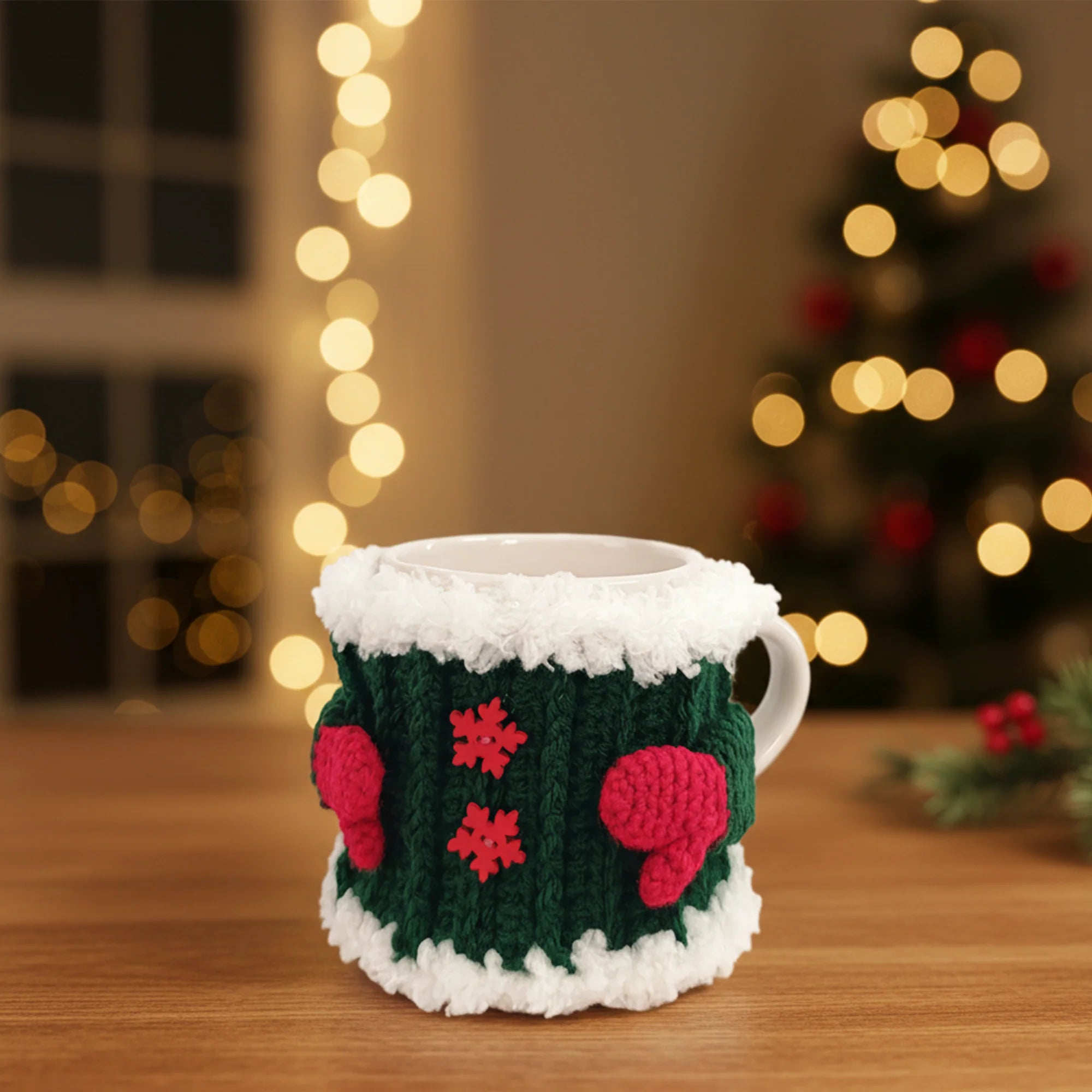 Weihnachts-Tassenüberzug – Häkelanleitung
