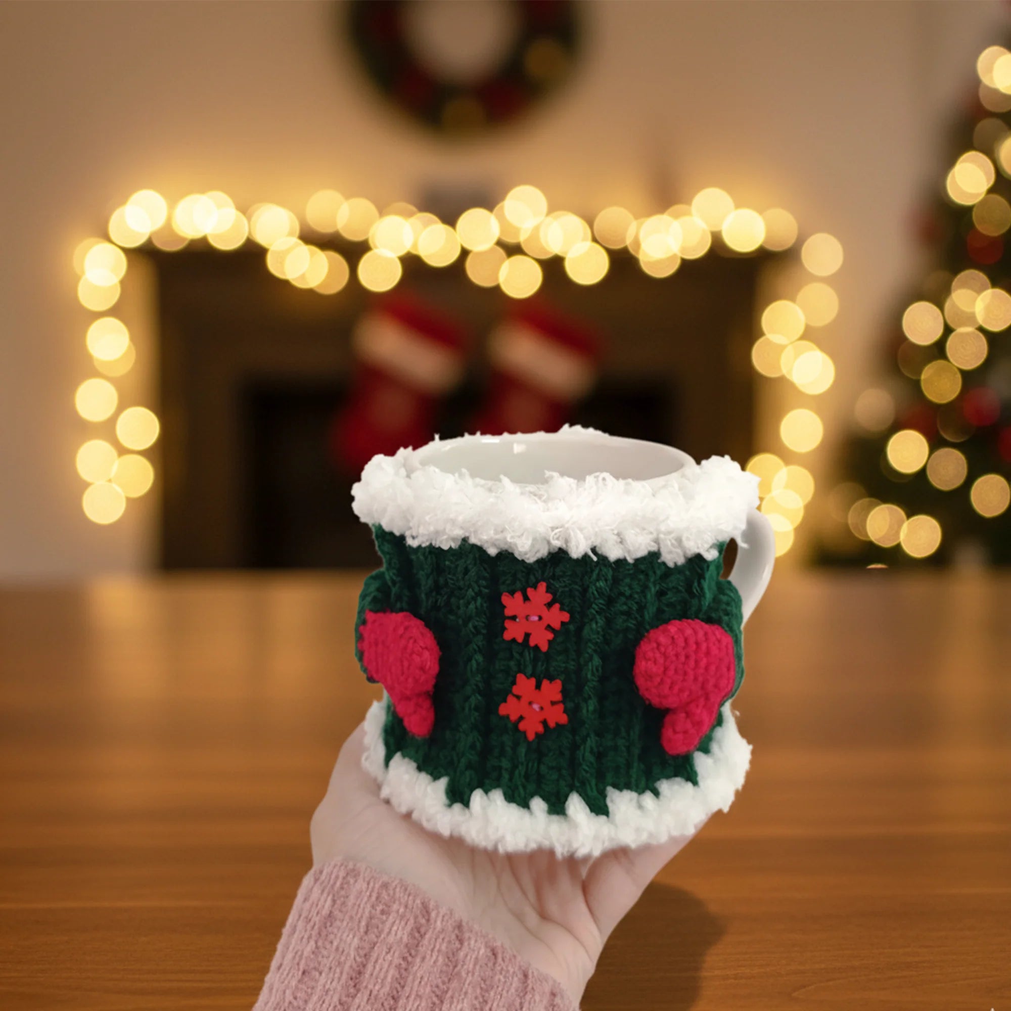 Weihnachts-Tassenüberzug – Häkelanleitung