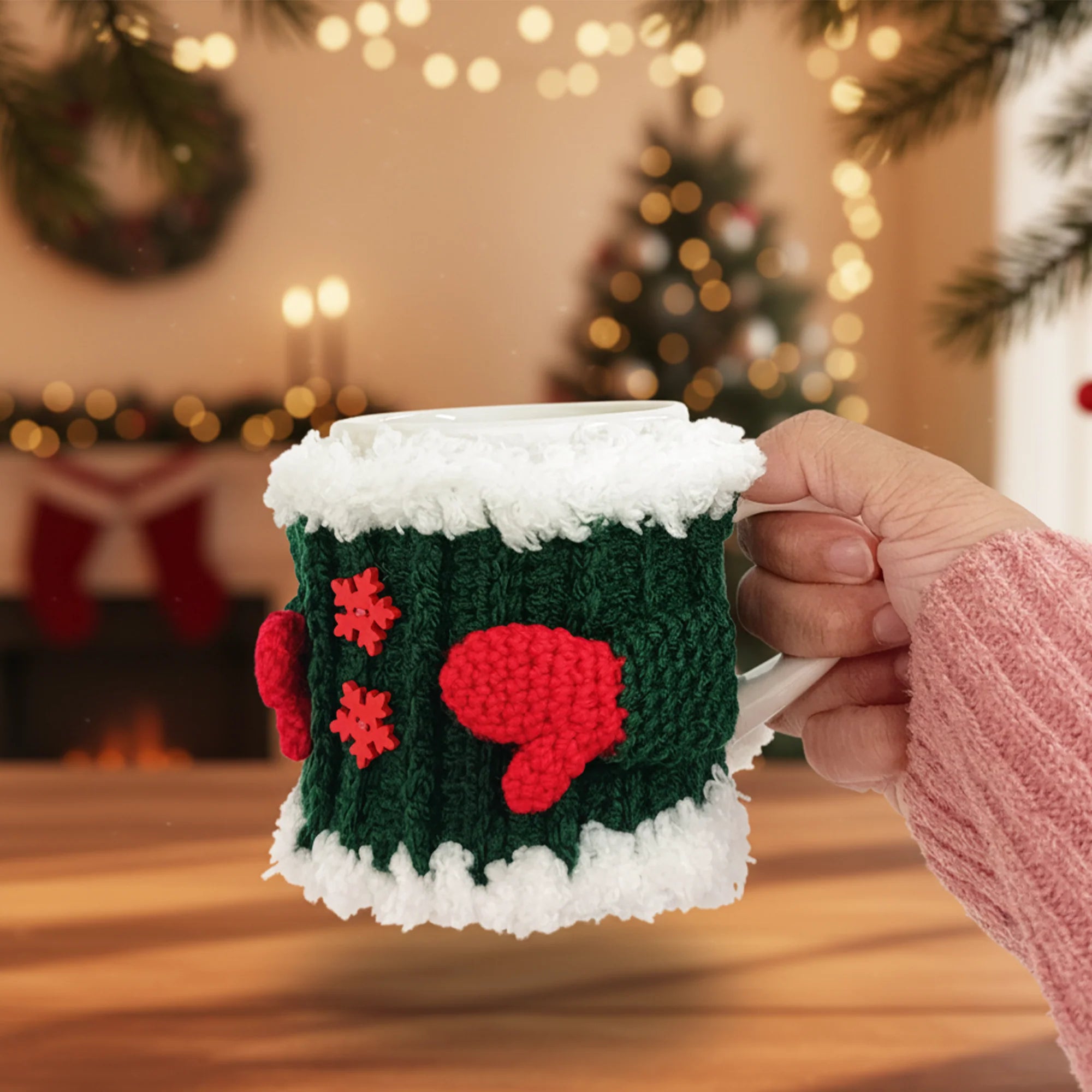 Weihnachts-Tassenüberzug – Häkelanleitung