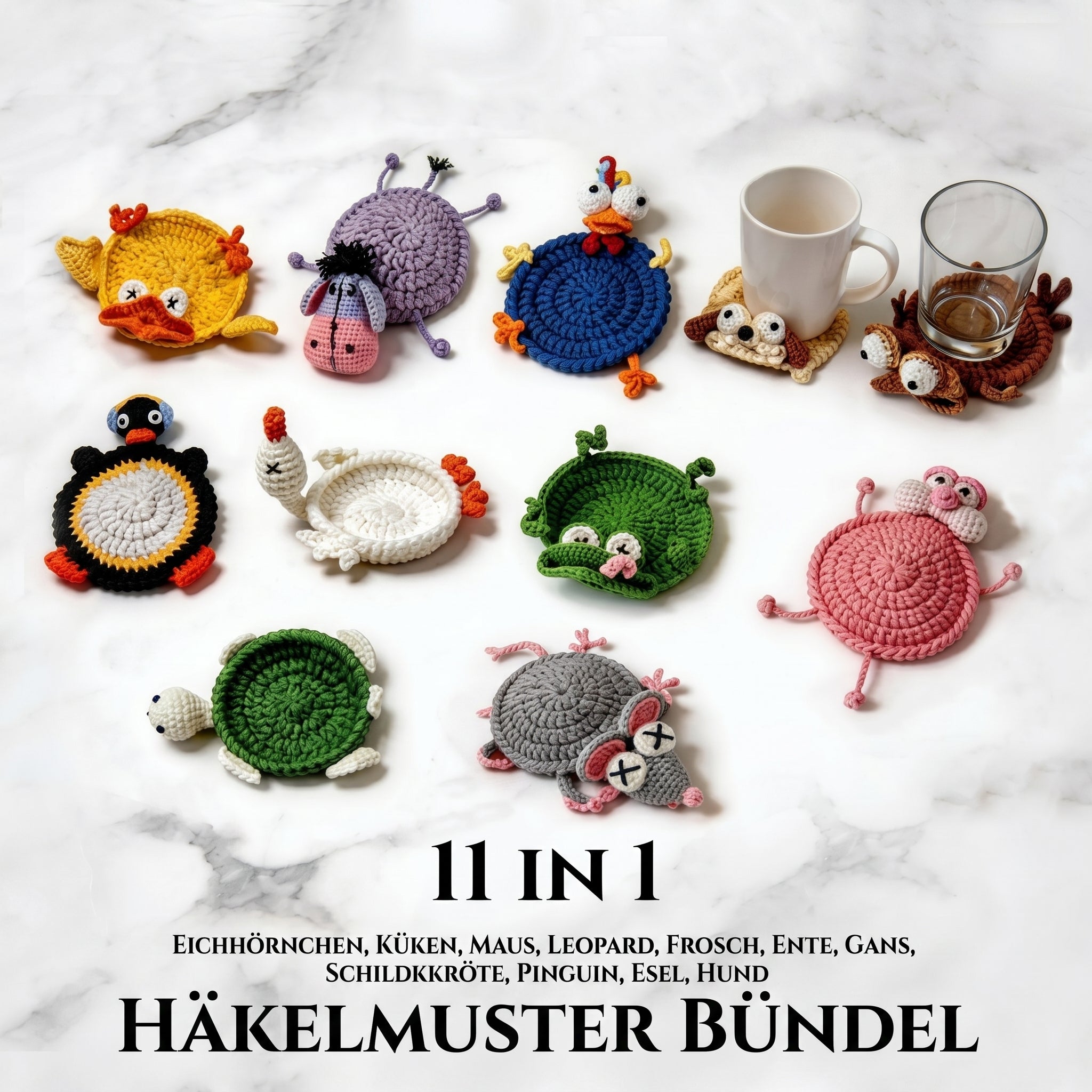 11-in-1 Tieruntersetzer – Häkelanleitung